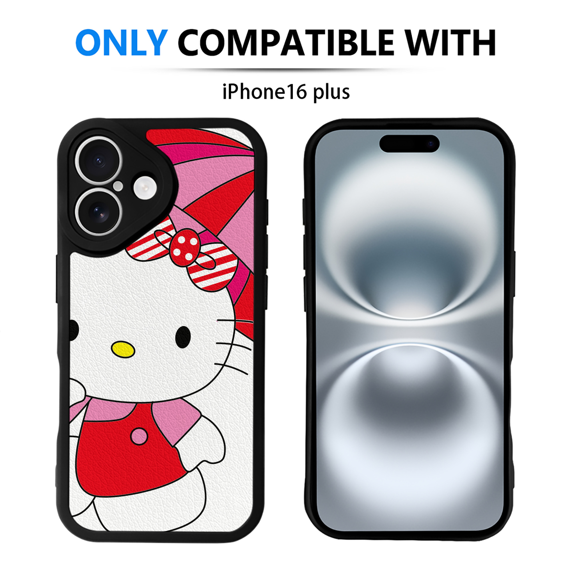 （画像用） Hello Kitty ハローキティ 【iPhone 16シリーズ対応】シリコンスマホケース（レザー調） 材質：シリコン
